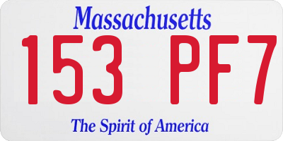 MA license plate 153PF7