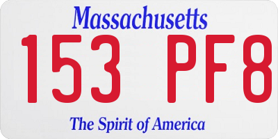 MA license plate 153PF8