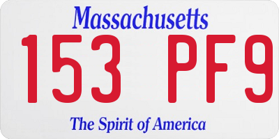MA license plate 153PF9