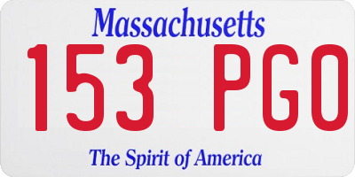 MA license plate 153PG0