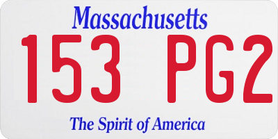 MA license plate 153PG2