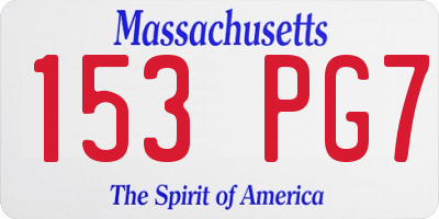 MA license plate 153PG7