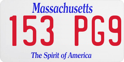 MA license plate 153PG9