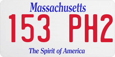 MA license plate 153PH2