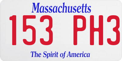 MA license plate 153PH3