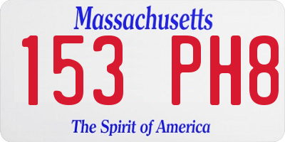MA license plate 153PH8