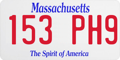 MA license plate 153PH9
