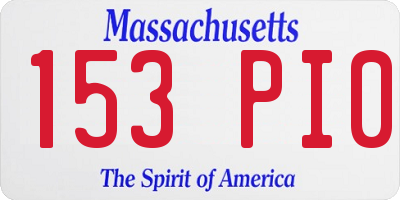 MA license plate 153PI0