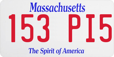 MA license plate 153PI5