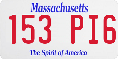 MA license plate 153PI6