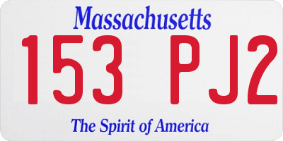 MA license plate 153PJ2