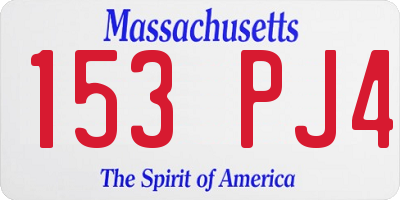 MA license plate 153PJ4