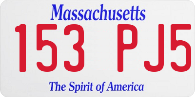 MA license plate 153PJ5
