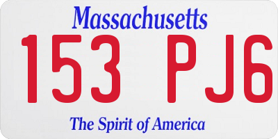 MA license plate 153PJ6