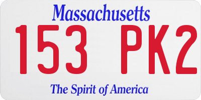 MA license plate 153PK2