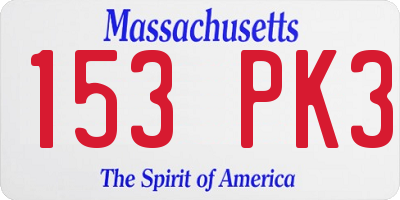 MA license plate 153PK3