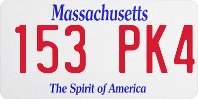 MA license plate 153PK4