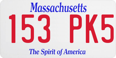 MA license plate 153PK5