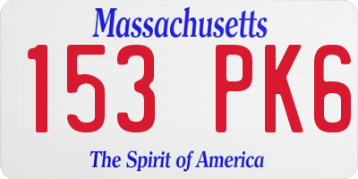MA license plate 153PK6