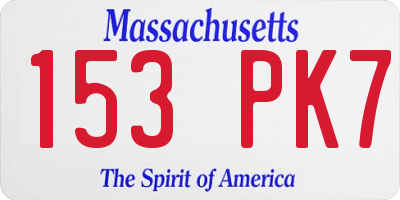 MA license plate 153PK7