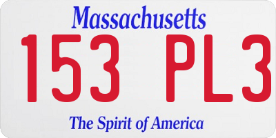 MA license plate 153PL3