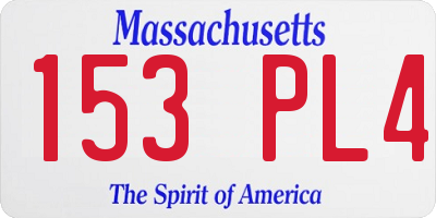 MA license plate 153PL4