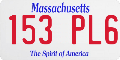 MA license plate 153PL6
