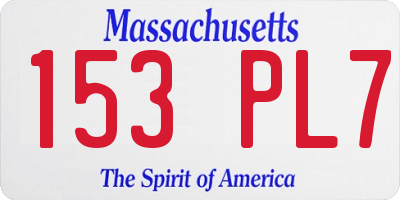 MA license plate 153PL7