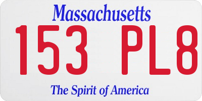 MA license plate 153PL8