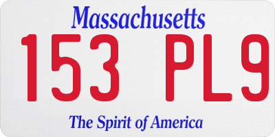 MA license plate 153PL9