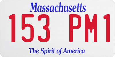 MA license plate 153PM1