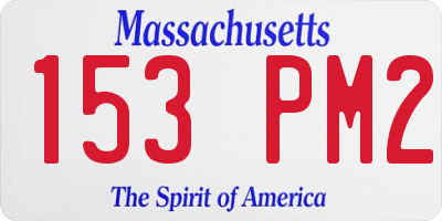 MA license plate 153PM2