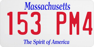 MA license plate 153PM4