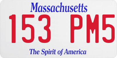 MA license plate 153PM5