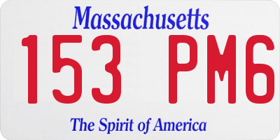 MA license plate 153PM6