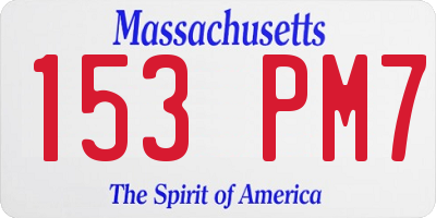 MA license plate 153PM7