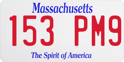 MA license plate 153PM9