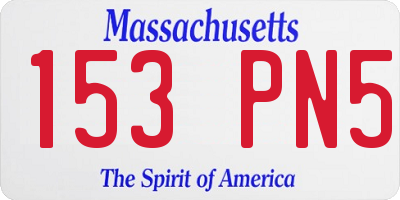 MA license plate 153PN5