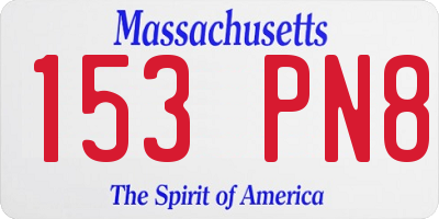 MA license plate 153PN8