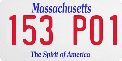 MA license plate 153PO1