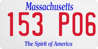 MA license plate 153PO6