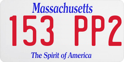 MA license plate 153PP2