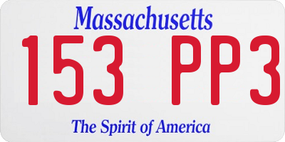 MA license plate 153PP3