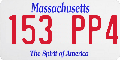 MA license plate 153PP4