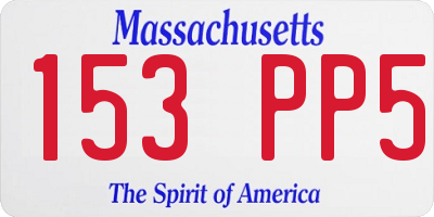 MA license plate 153PP5