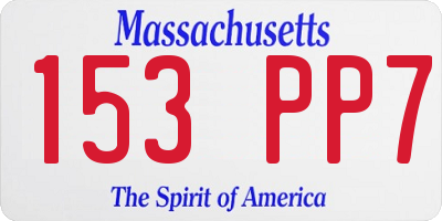MA license plate 153PP7