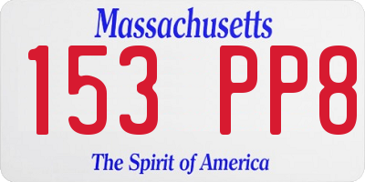MA license plate 153PP8