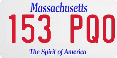 MA license plate 153PQ0