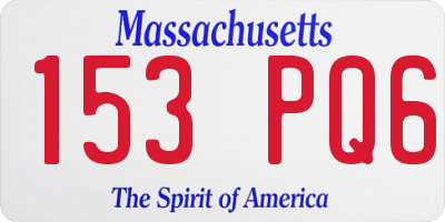MA license plate 153PQ6