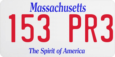 MA license plate 153PR3